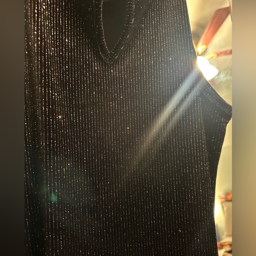 Wild Fable Black Rainbow Sparkle Sleeveless Ribbed Mini Dress - Picture 12 of 12